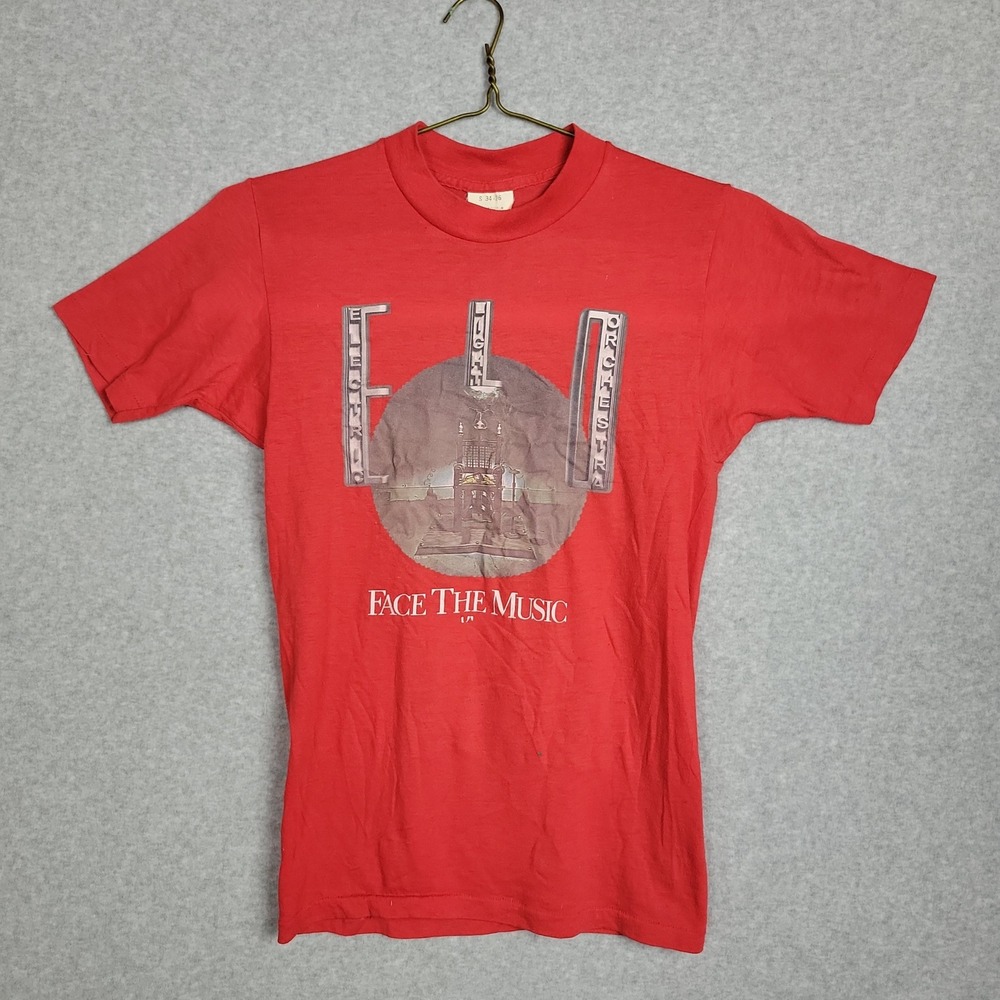Vintage ELO Electric Light Orchestra Face The Music T-Shirt Red Small 70s 50/50